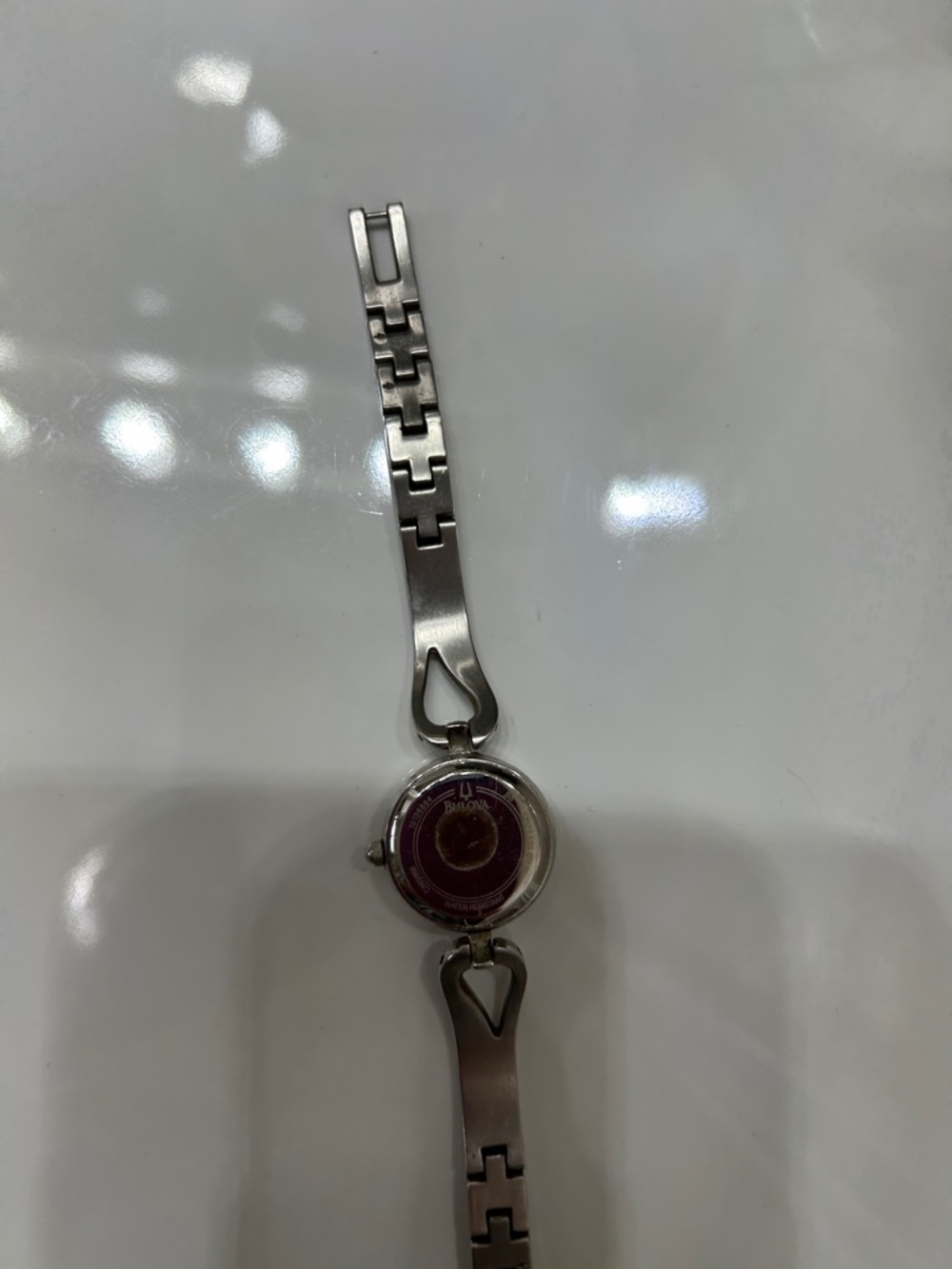 Bulova Silver Tone Women's Bracelet Watch with White Dial - Picture 3 of 4
